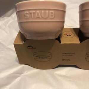 NIB Two Staub Ramekins 3.5 inches light pink